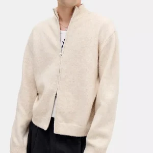 Haut de survêtement en tricot Loom Marl Ecru