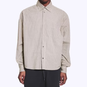 CHEMISE CARRÉE À MANCHES LONGUES EN POPELINE DE COTON