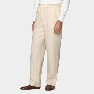 Pantalon light brown wide leg straight
