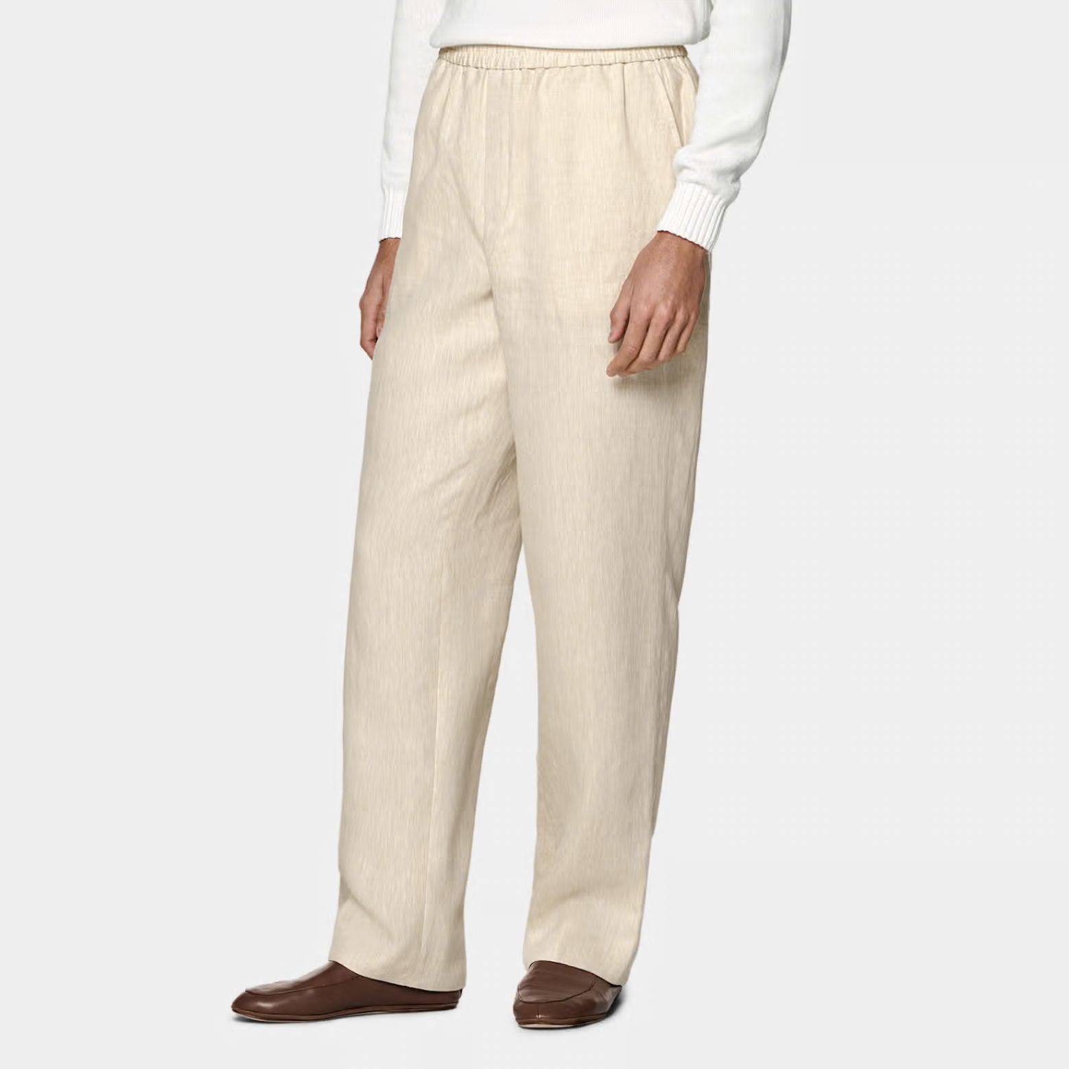Pantalon light brown wide leg straight