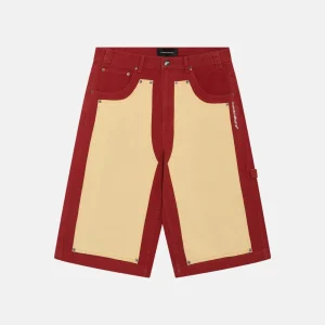 Shorts carpenter panels burgundy and vanille